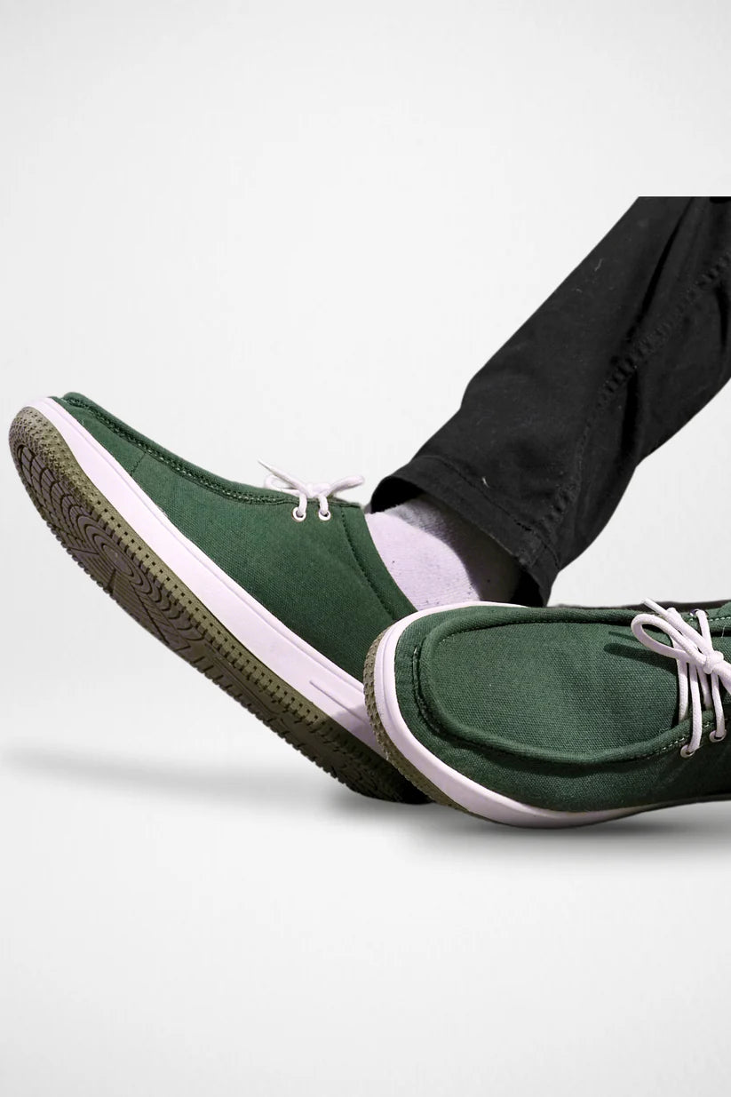 Stridewalk AirLite™ Comfort Loafers for Men, Canvas Moccasin Slip-On Shoes (Olive Green)