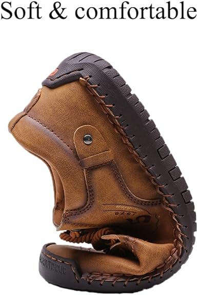 StrideWalk Men's Handmade Loafers Slip-On Walking Driving Shoes 👞✨