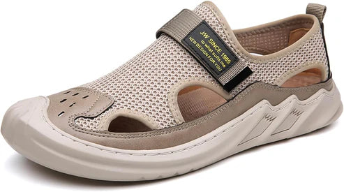 🔥New Year Special Men’s Buckled Knit Sandals (Beige)
