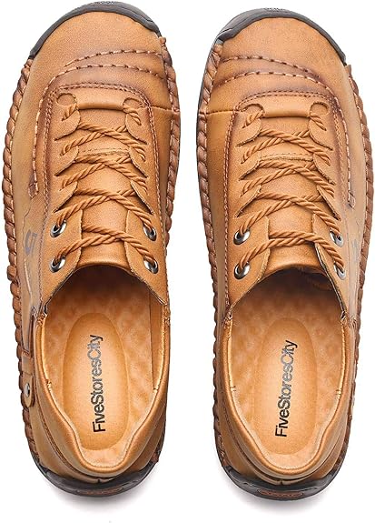 StrideWalk Men's Handmade Loafers Slip-On Walking Driving Shoes 👞✨