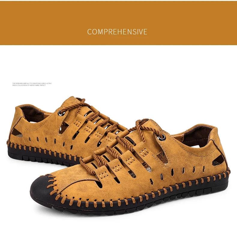 🌟 Trendy Men's Leather Stridewalk Sandals (Brown)