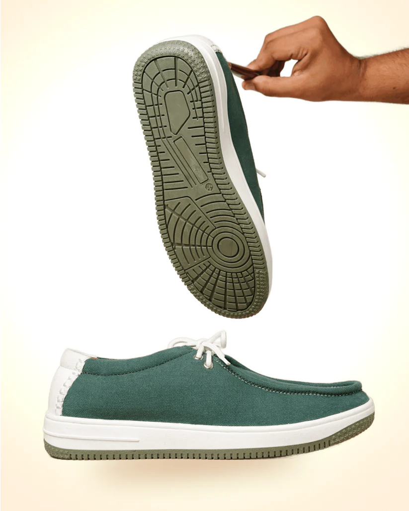 Stridewalk AirLite™ Comfort Loafers for Men, Canvas Moccasin Slip-On Shoes (Olive Green)