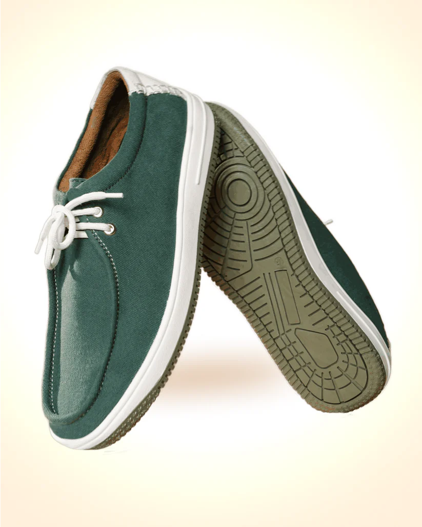 Stridewalk AirLite™ Comfort Loafers for Men, Canvas Moccasin Slip-On Shoes (Olive Green)