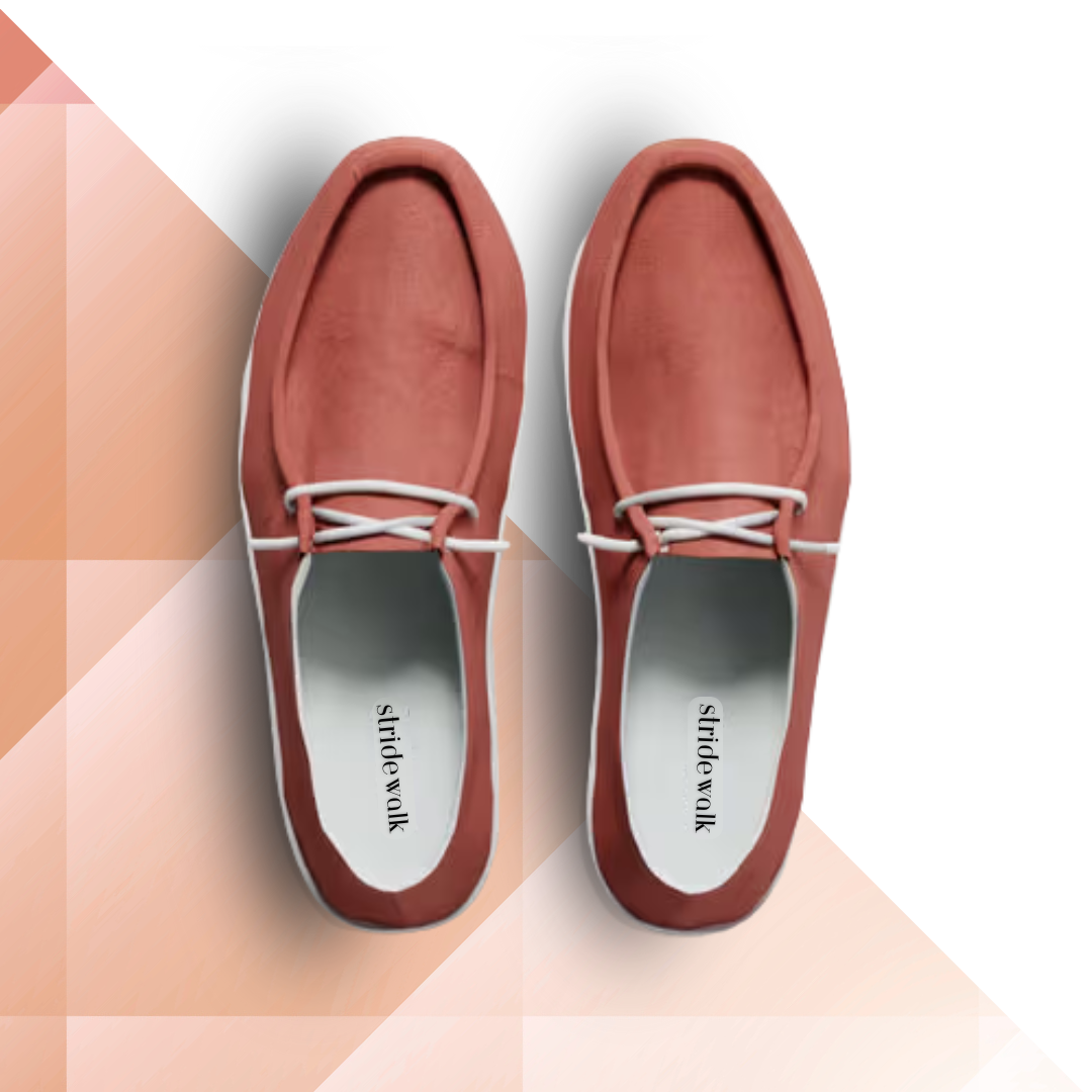 Stridewalk AirLite™ Comfort Loafers for Men, Canvas Moccasin Slip-On Shoes (Brick Red)