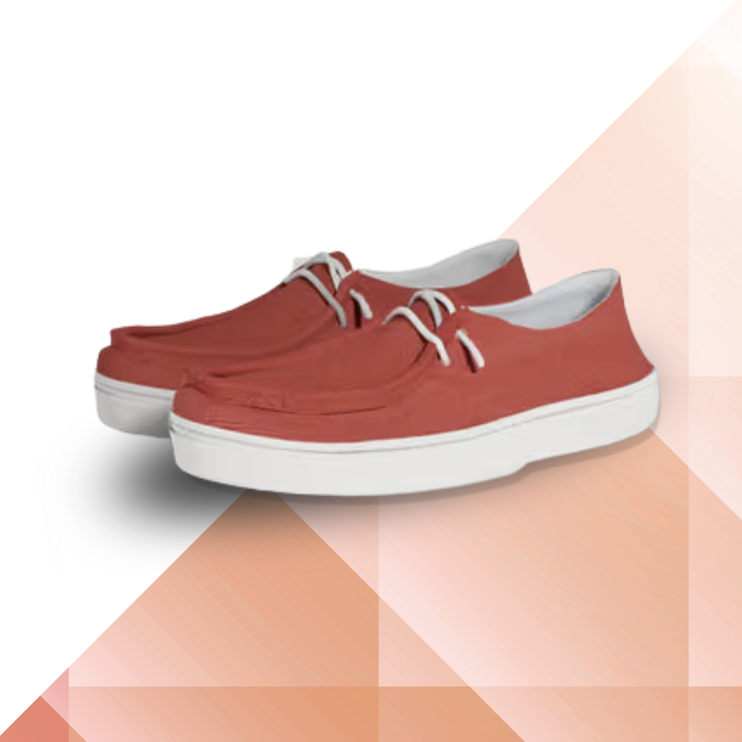 Stridewalk AirLite™ Comfort Loafers for Men, Canvas Moccasin Slip-On Shoes (Brick Red)