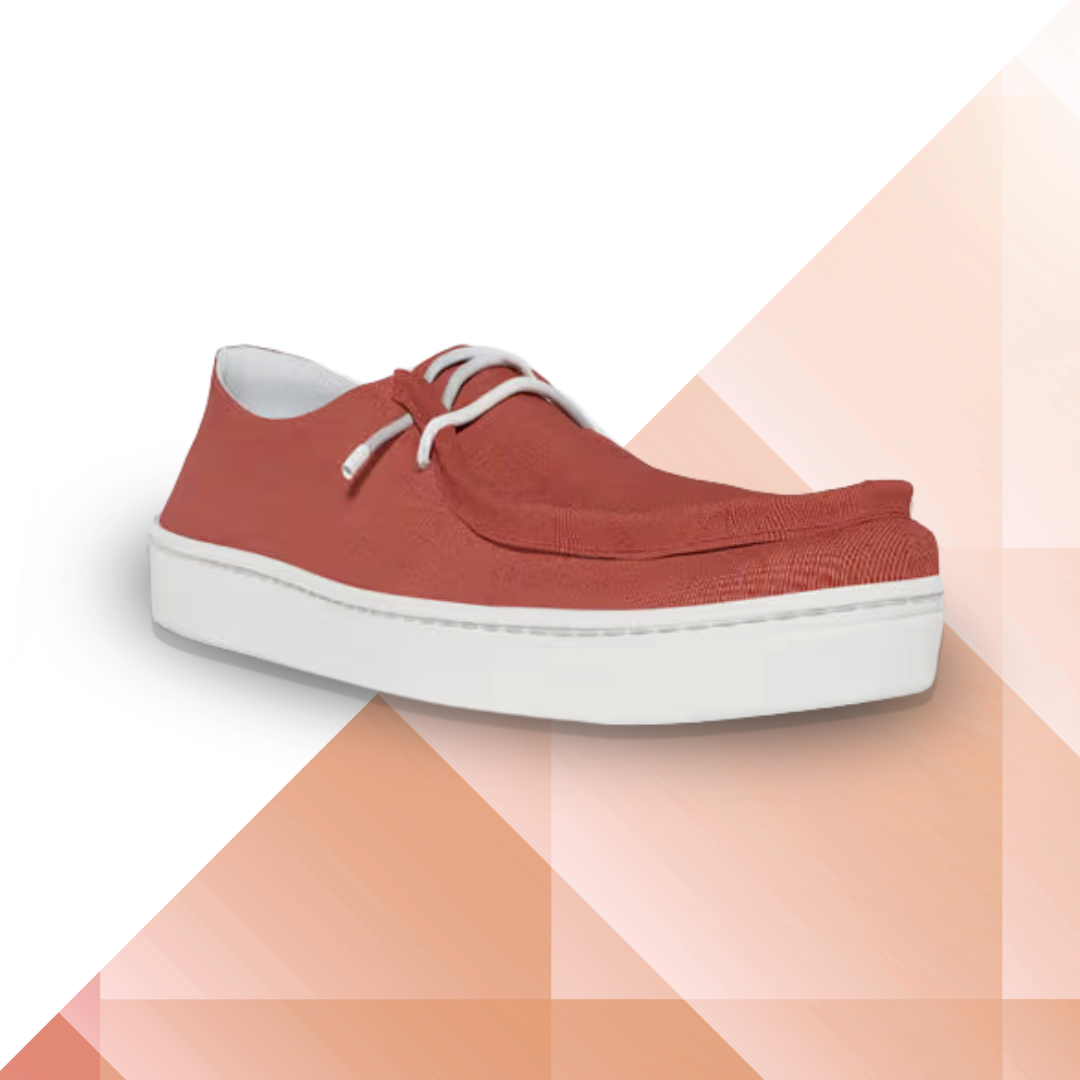 Stridewalk AirLite™ Comfort Loafers for Men, Canvas Moccasin Slip-On Shoes (Brick Red)