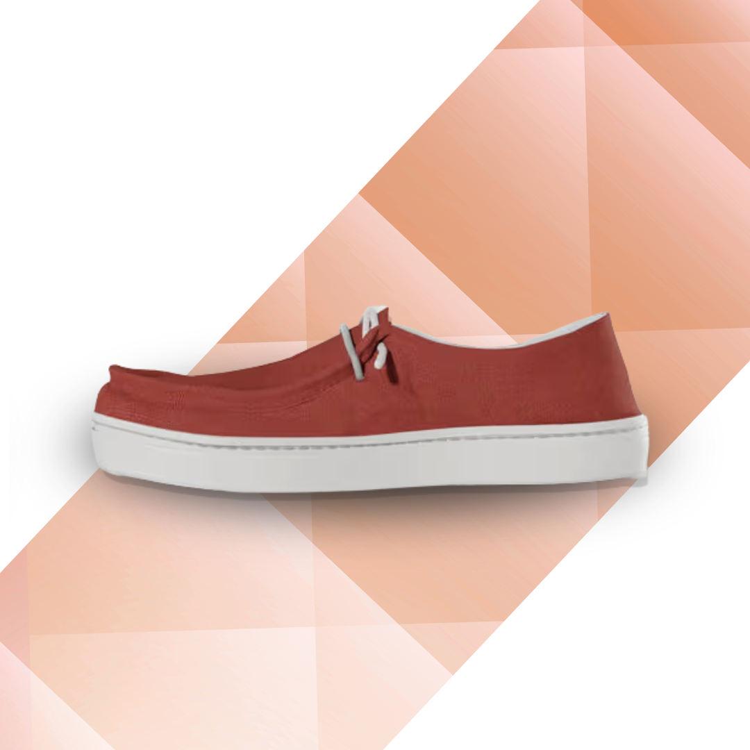 Stridewalk AirLite™ Comfort Loafers for Men, Canvas Moccasin Slip-On Shoes (Brick Red)