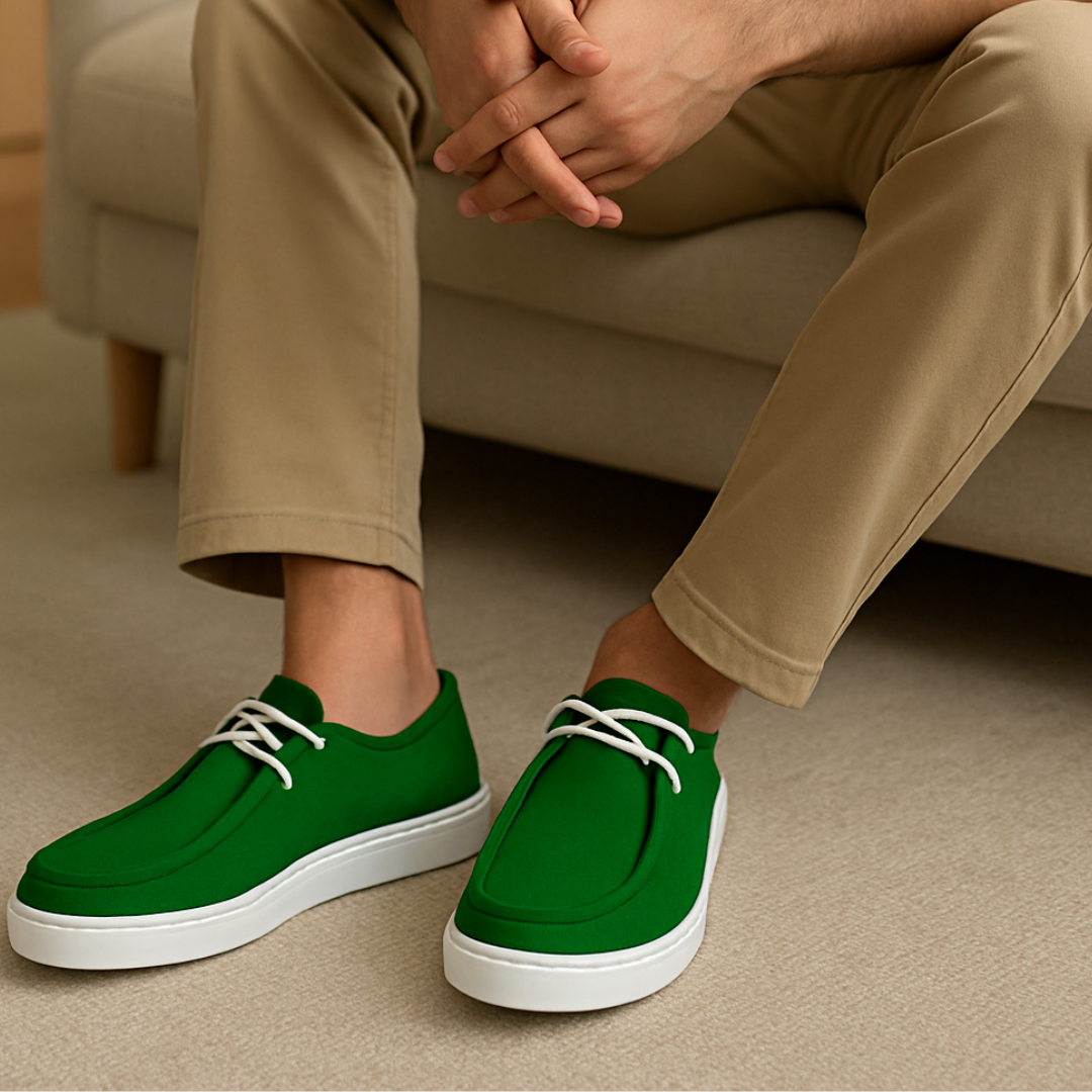 Stridewalk AirLite™ Comfort Loafers for Men, Canvas Moccasin Slip-On Shoes (Olive Green)