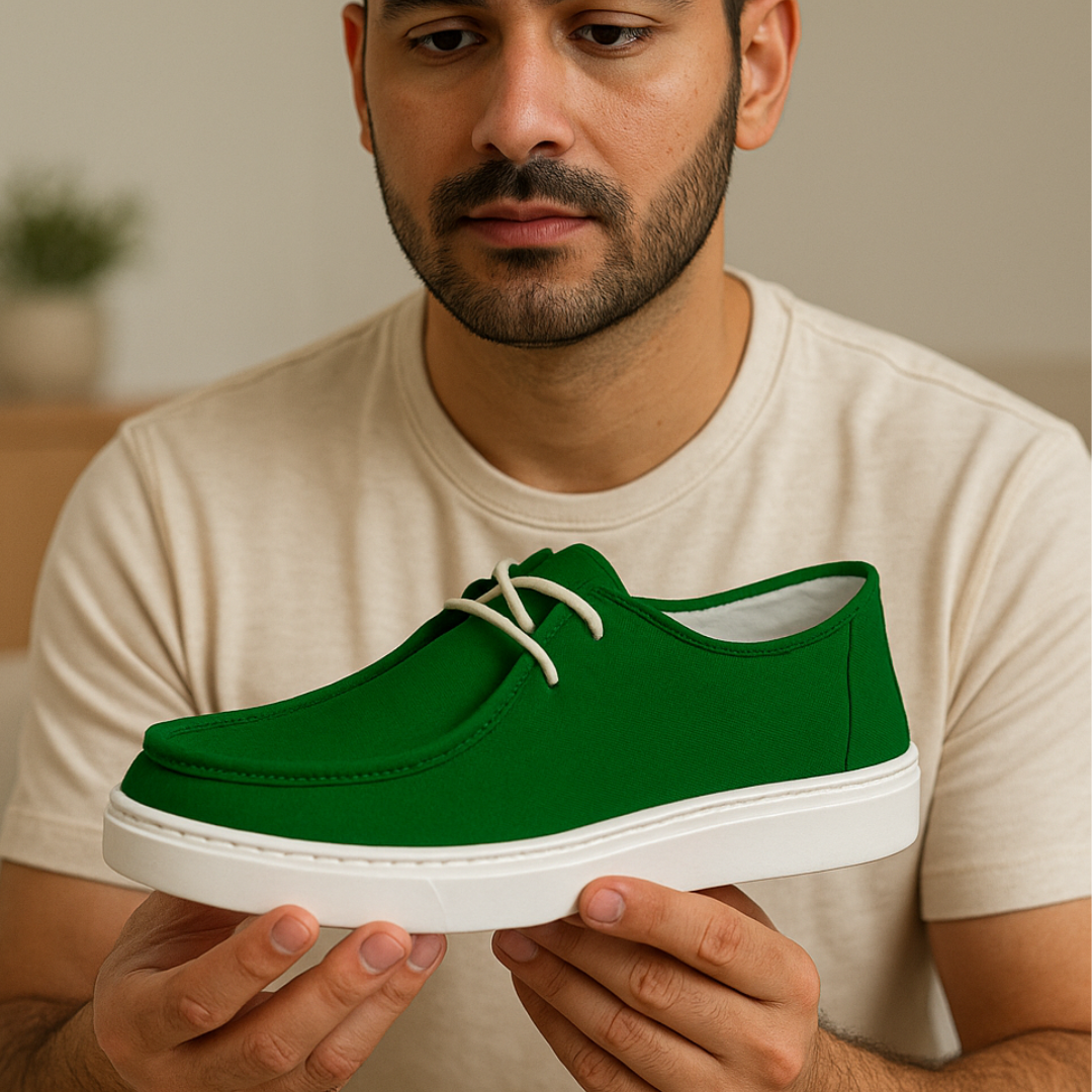 Stridewalk AirLite™ Comfort Loafers for Men, Canvas Moccasin Slip-On Shoes (Olive Green)