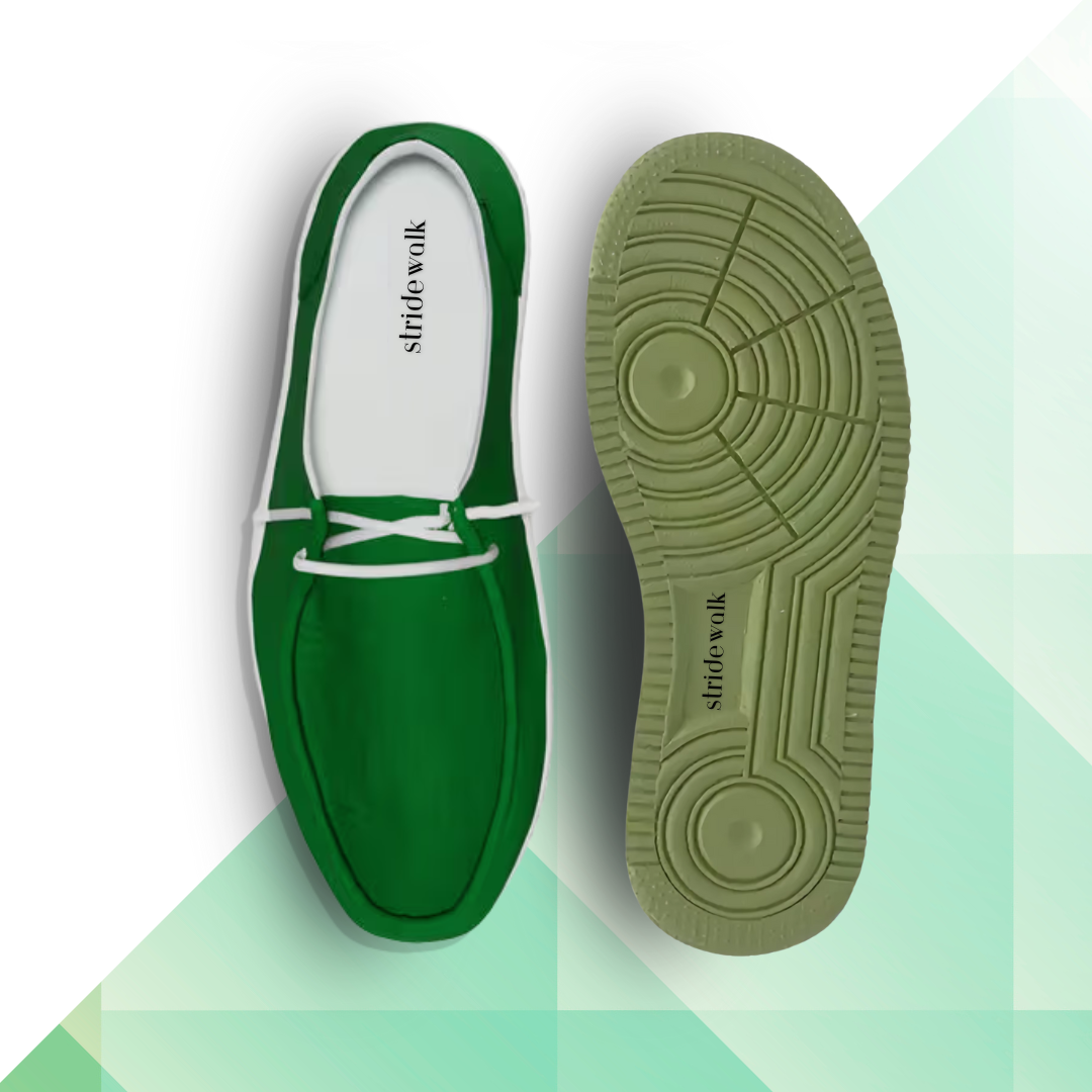 Stridewalk AirLite™ Comfort Loafers for Men, Canvas Moccasin Slip-On Shoes (Olive Green)