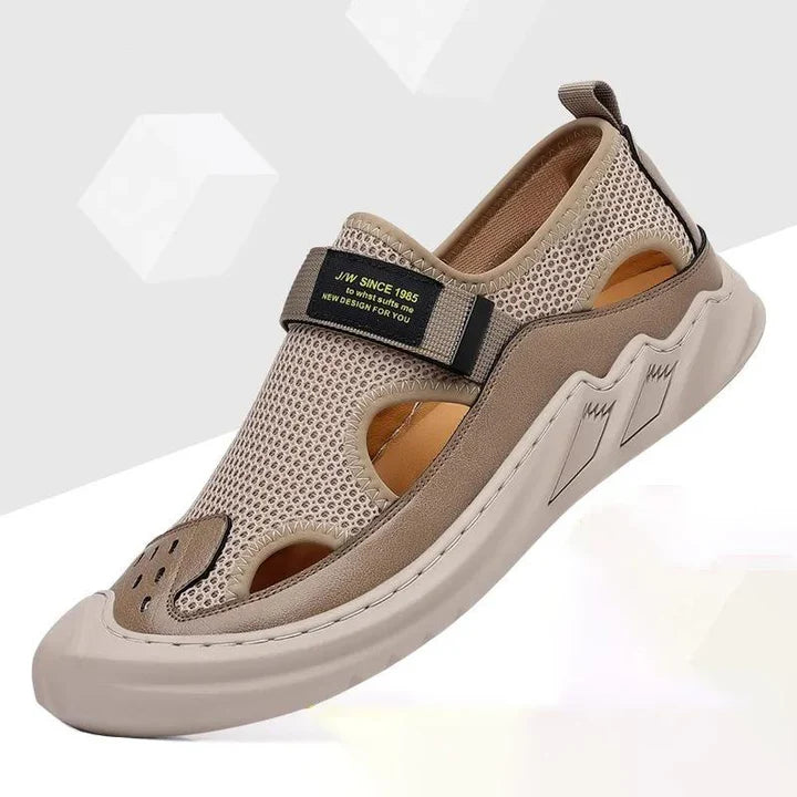 🔥New Year Special Men’s Buckled Knit Sandals (Beige)